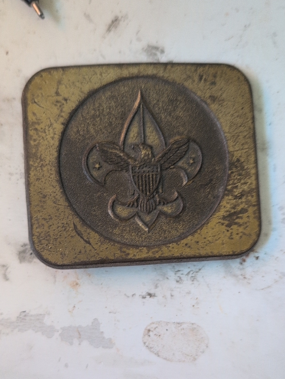 Vintage 1960-1980  Boy Scouts Brass Belt Buckle - Antique Gold Tone